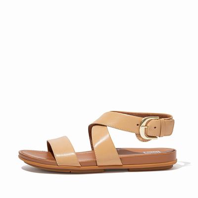 Fitflop Gracie Buckle Leather Ankle-Strap - Sandalen Damen - Braun (TMG807912)